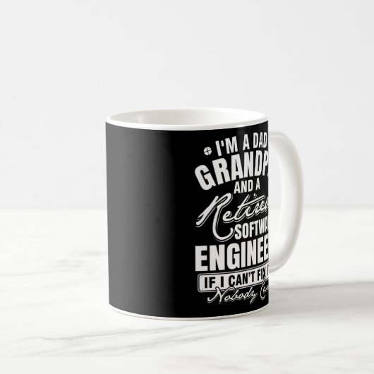Mens Vater Opa und ein überarbeiteter Software Eng Kaffeetasse (VorderseiteRechts)