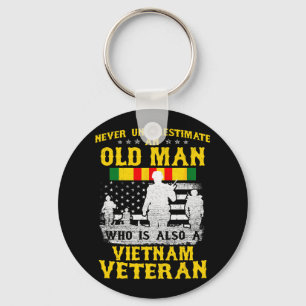 Mens Vater Opa Vietnam Veteran Vintages Shirt Männ Schlüsselanhänger