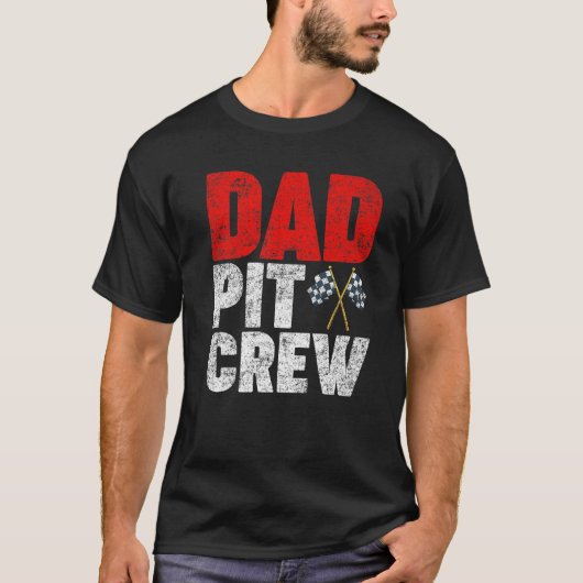 Mens Vater Pit Crew Funny Car Race Kart Racing Vat T-Shirt (Vorderseite)
