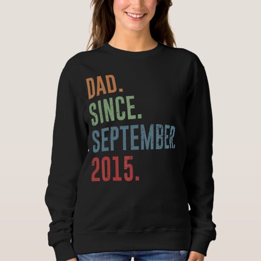 Mens Vater Seit September 2015 Sweatshirt (Vorderseite)