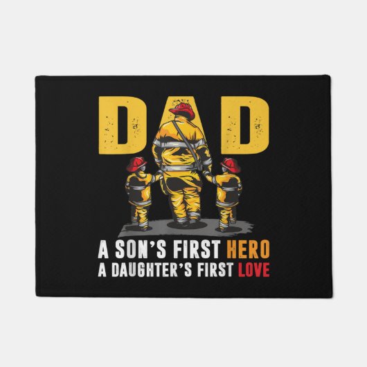 Mens Vater Sons First Hero Daughters Erste Liebe F Fußmatte (Vorderseite)
