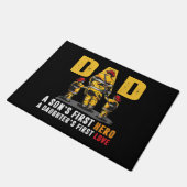 Mens Vater Sons First Hero Daughters Erste Liebe F Fußmatte (Schrägansicht)