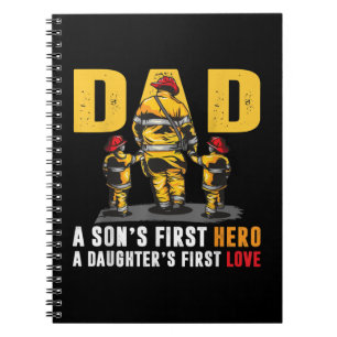 Mens Vater Sons First Hero Daughters Erste Liebe F Notizblock