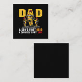 Mens Vater Sons First Hero Daughters Erste Liebe F Quadratische Visitenkarte (Vorne/Hinten)