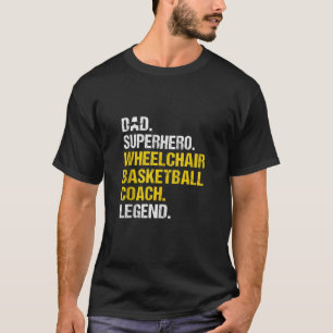 Mens Vater Superhero Rollstuhl Basketball Trainer T-Shirt