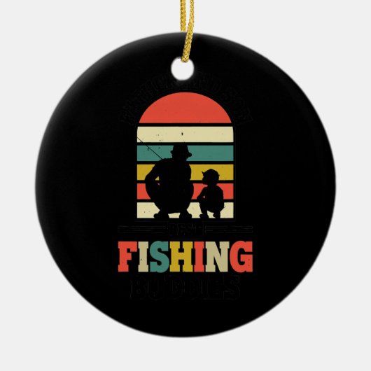 Mens Vater und Sohn Beste Fisch-Buddies Hobby Keramik Ornament (Vorne)
