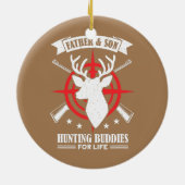 Mens Vater und Sohn jagen für das Leben Keramik Ornament (Hinten)