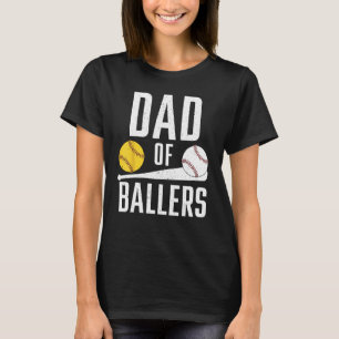 Mens Vater von Ballern Vater von Softball und Base T-Shirt