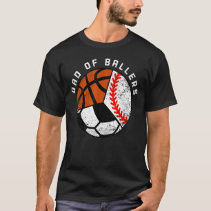 Mens Vater von Ballers Baseball Soccer Basketball  T-Shirt