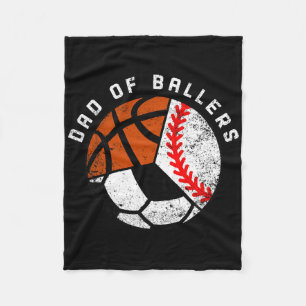 Mens Vater von Byllers Fun Bysebyll Soccer Bysketb Fleecedecke