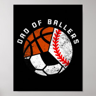 Mens Vater von Byllers Fun Bysebyll Soccer Bysketb Poster