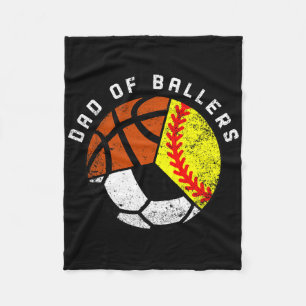 Mens Vater von Byllers Fun Softbyll Soccer Bysketb Fleecedecke