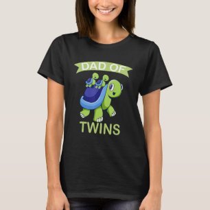 Mens Vater von Twins Turtle Daddy of Twins Father T-Shirt