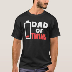 Mens Vater von Zwillingen müde zwei Vater Low-Batt T-Shirt