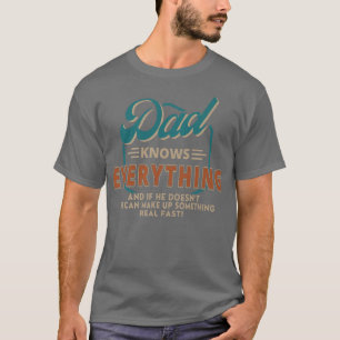 Mens Vater weiß alles Vintage Vater Daddy Funny T-Shirt