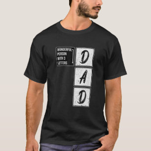 Mens Vater Wunderbarer Mensch Kreuzworträtsel Va T-Shirt