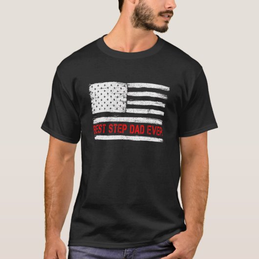 Mens Vaters Say Best Step Vater mit uns Ameri T-Shirt (Vorderseite)