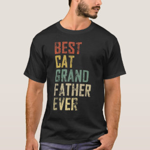 Mens Vatertag Beste Katze Großvater je Vintag T-Shirt