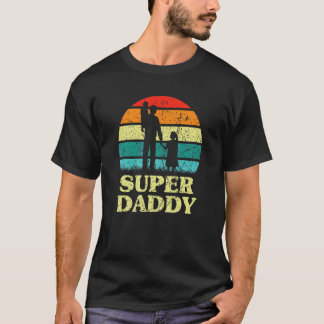Mens Vatertag Bester Vater je Retro Sonnenuntergan T-Shirt