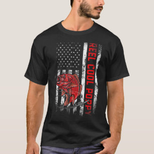 Mens Vatertag Cooler Mohnfisch Amerikanischer Fisc T-Shirt