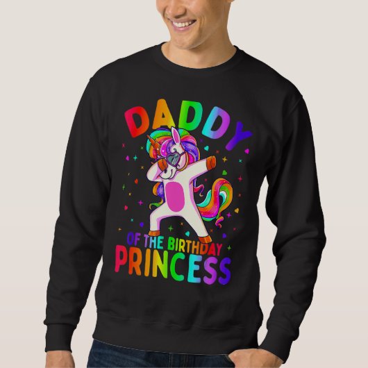 Mens Vatertag Einhorn Prinzessin Tochter Sweatshirt (Vorderseite)