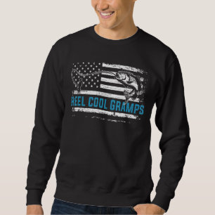 Mens Vatertag Rollen Coole Gramps Fisch Amerikaner Sweatshirt