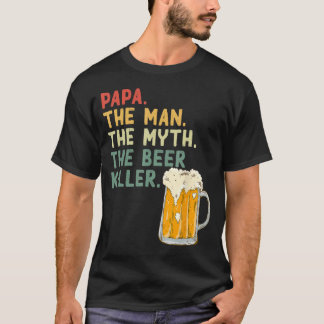Mens Vatertag Sprichwort Papa Man Myth Beer Kille T-Shirt