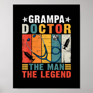 Mens Vatertag Vintage Grampa Doktor der Mann Poster