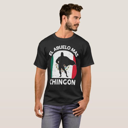 Mens Vathers Day Grandpa El Abuelo Mas Chingon Me T-Shirt (Vorne ganz)