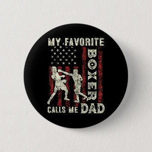 Mens Vathers Day Mein Lieblings-Boxer nennt mich V Button