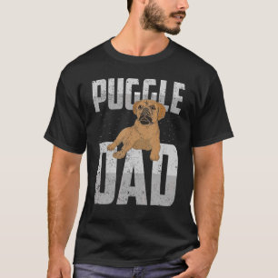 Mens Vathers Day Niedlich Puggle Vater Tierhundin T-Shirt