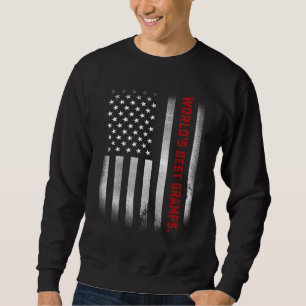 Mens Vathers Day Weltbeste Gramps je Fla Sweatshirt