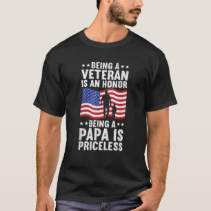 Mens Veteran Honorar Papa Priceless Stolz American T-Shirt
