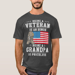 Mens Veteran zu sein ist Ehre, Opa I zu sein T-Shirt