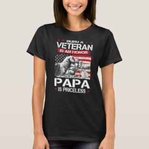 Mens Veteran zu sein ist eine Ehre, ein Papa zu se T-Shirt
