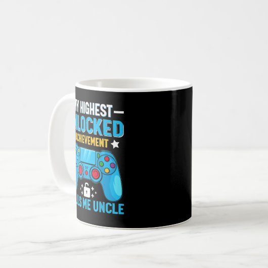 Mens Video Game Lover Funny Gaming Gamer Onkel Fah Kaffeetasse (Vorderseite Links)