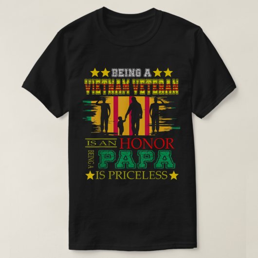 Mens VietNam Veteran papa  T-Shirt (Design vorne)