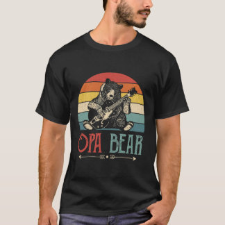 Mens Vinatge Opa Bear Vintager Vatertag Retro T-Shirt