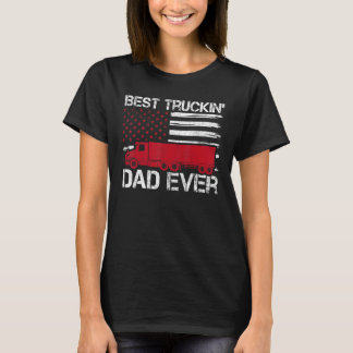 Mens Vintag American Flag Best Truckin Vater Truck T-Shirt
