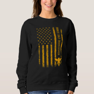 Mens Vintag American Flag Bonus Vater Imker Fett Sweatshirt