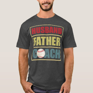 Mens Vintag Baseball Husband Vater Coach Basebal T-Shirt