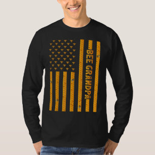 Mens Vintag Bee American Flag Bee Großvater Vater T-Shirt