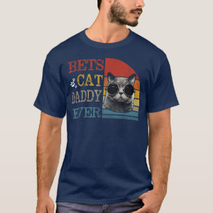 Mens Vintag Best Cat Daddy Ever's Funny Cat Daddy T-Shirt