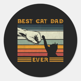 Mens Vintag Best Cat Vater je Bump Chat Lover Runder Aufkleber