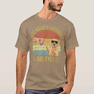 Mens Vintag Best Golden Retriever Vater Ever Fire T-Shirt