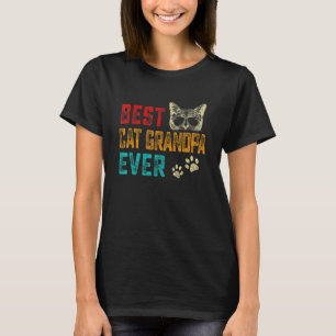 Mens Vintag Beste Katze Opa je Familie Haustier Ki T-Shirt