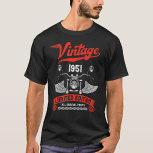 Mens Vintag Biker Geburtstag Geboren 1951 Klassisc T-Shirt