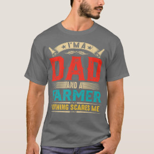 Mens Vintag bin ich Vater und Bauer lustiger Vater T-Shirt