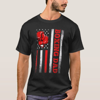 Mens Vintag Boxing Vater American Flag Sportvater T-Shirt