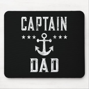 Mens Vintag Captain Vater Lake Boating Vatertag Mousepad